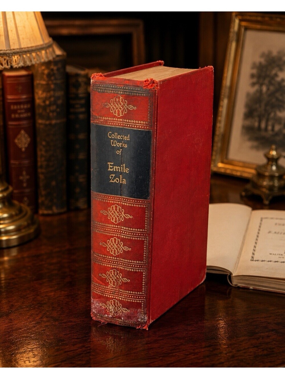 Vintage 1938 Collected Works of Emile Zola Walter J. Black Hardcover Red Cloth